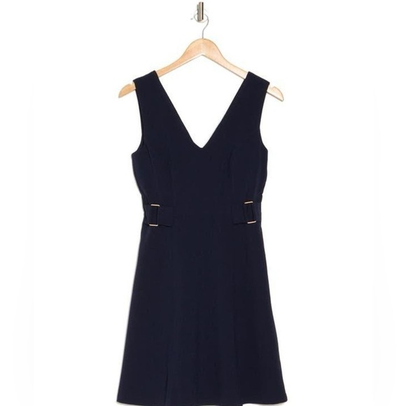 Vince Camuto Crepe Fit-and-Flare Sleeveless Minidress in Blue - Picture 3 of 5